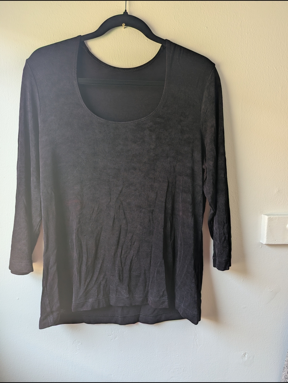 Weekenders Deep Purple Scoop Neck Long Sleeve Tee Size XL